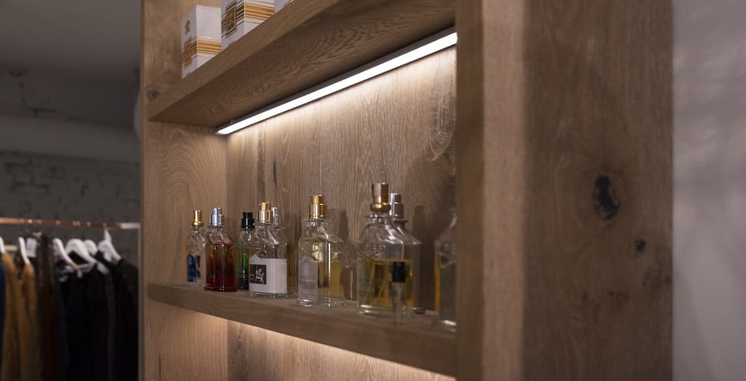 Adding depth with shelf and cabinet lighting