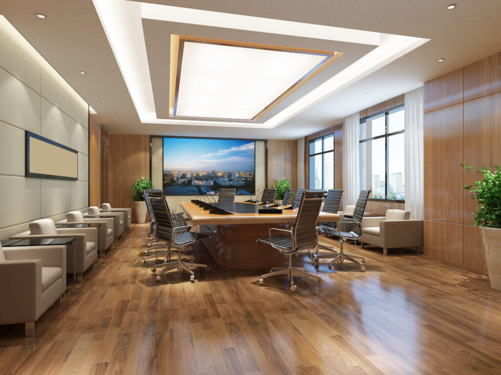 3d render working meeting room